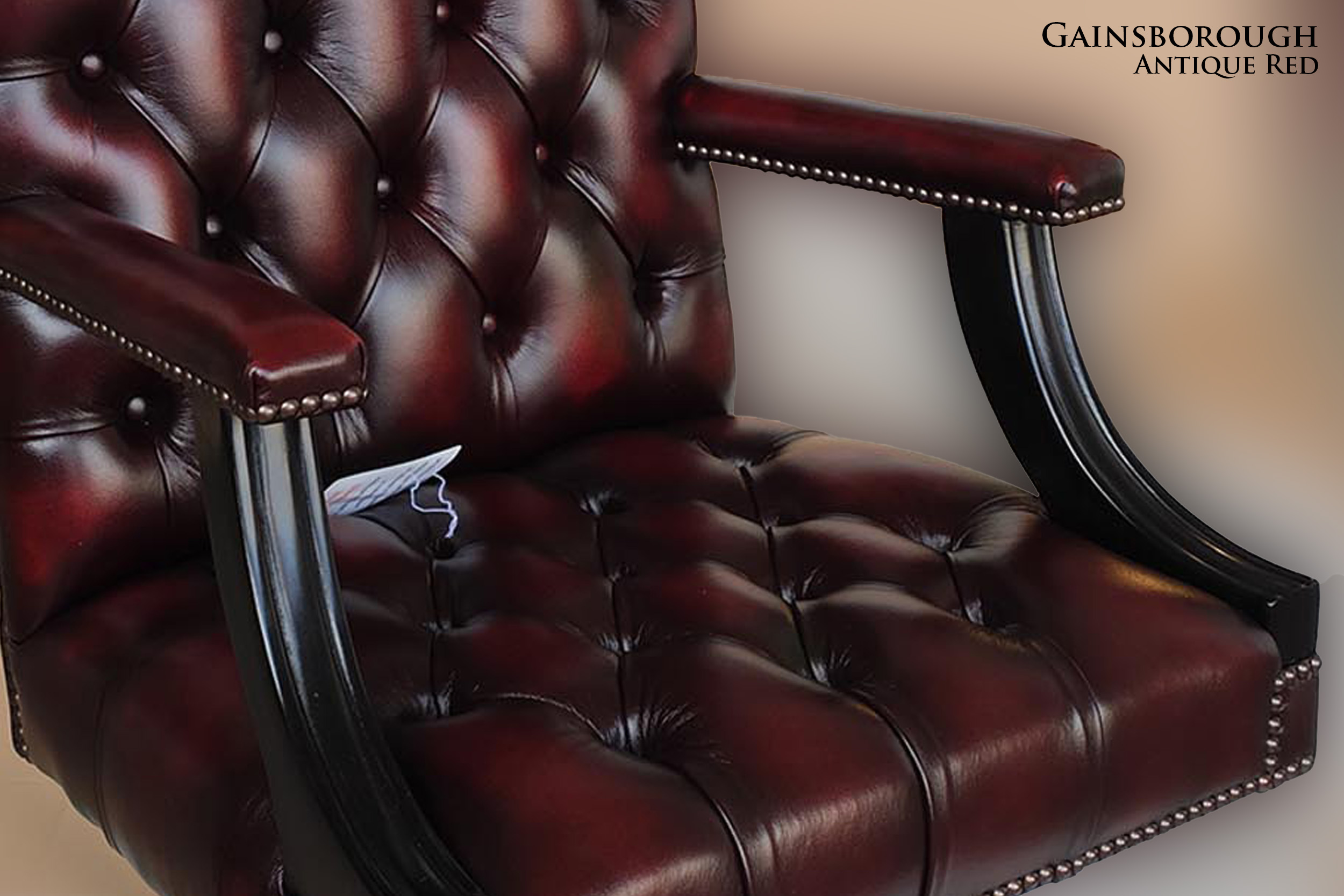 poltrona chesterfield ufficio originale pelle bordeaux girevole